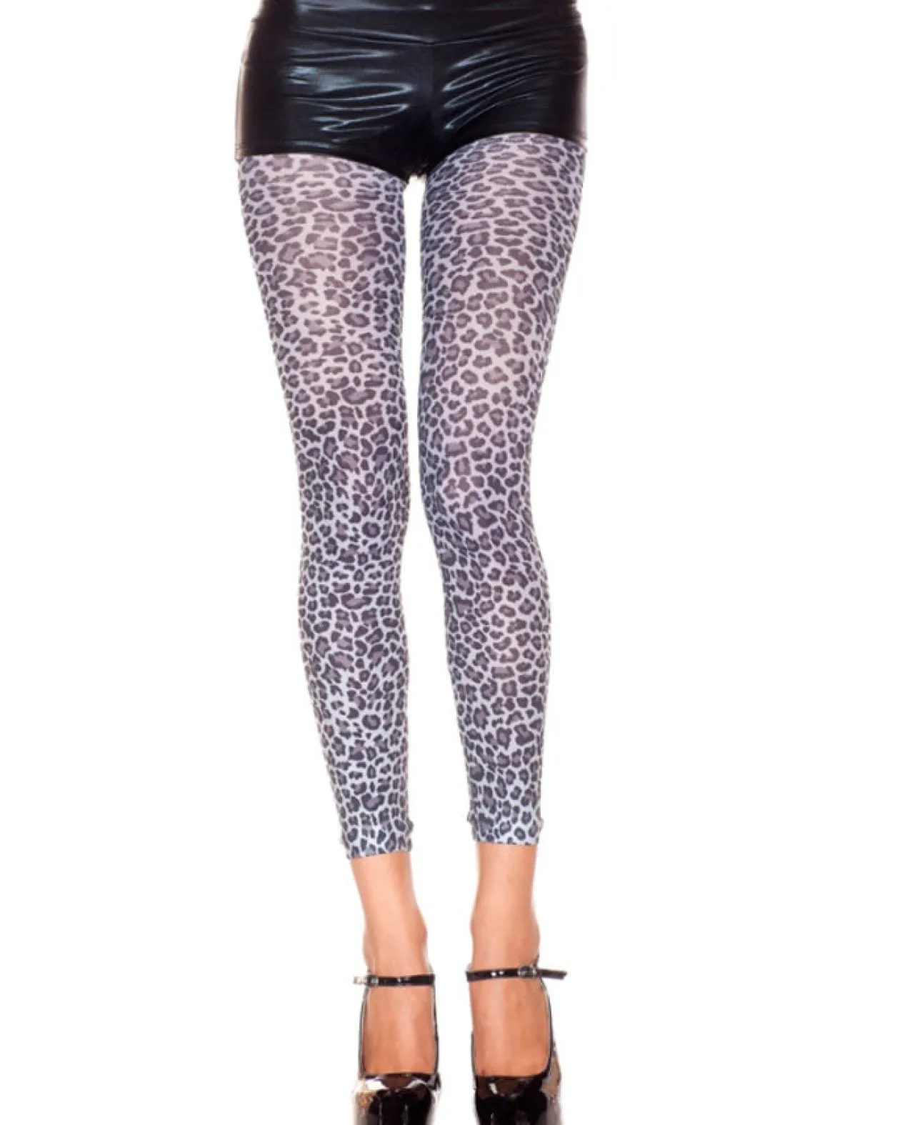 Music Legs White And Black Leopard Print Leggings Cheap
