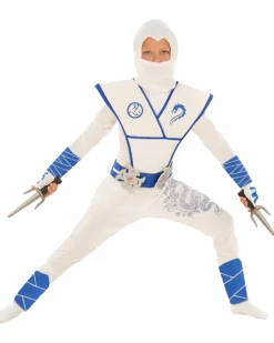Morph Costumes White And Blue Dragon Ninja Kids Boys Costume Cheap