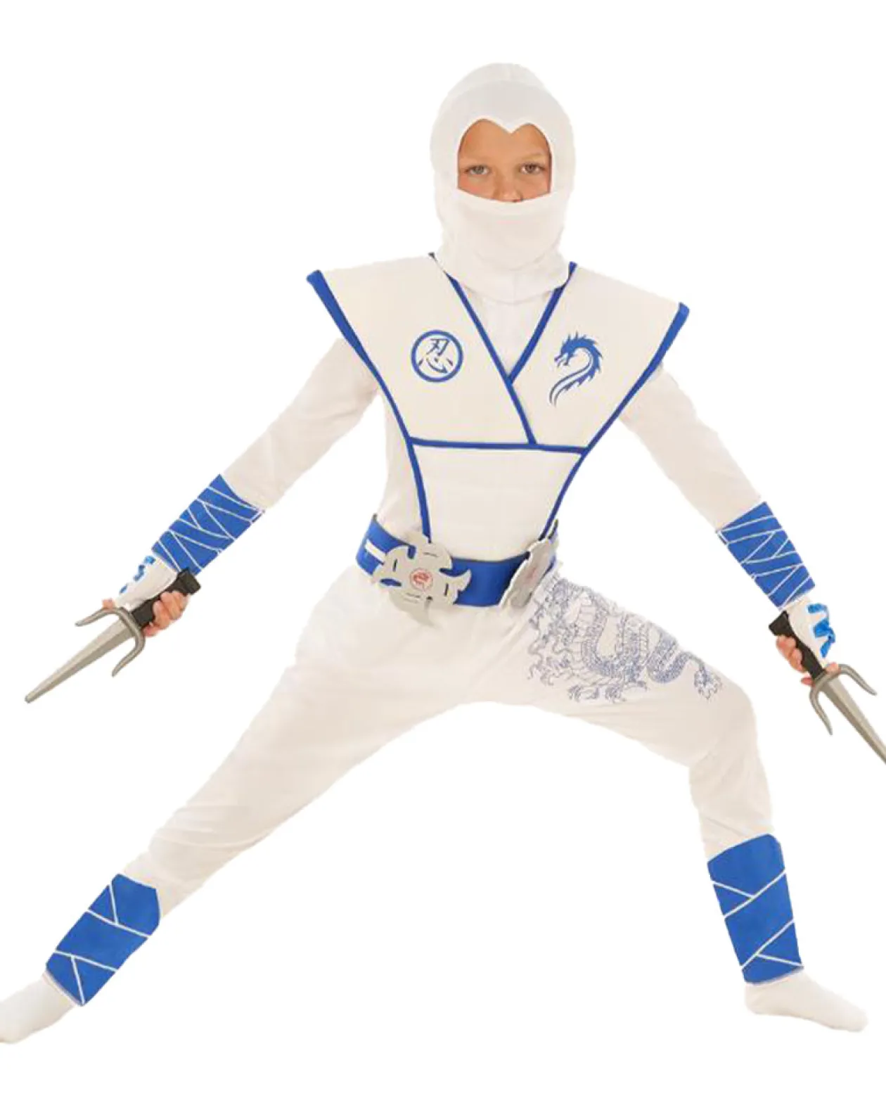 Morph Costumes White And Blue Dragon Ninja Kids Boys Costume Cheap