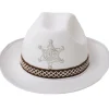 Tomfoolery White Cowboy Hat With Woven Band And Badge Online