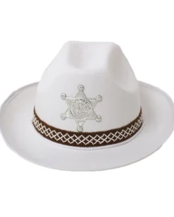 Tomfoolery White Cowboy Hat With Woven Band And Badge Online