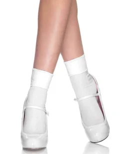 Leg Avenue White Cuff Anklet Socks Cheap