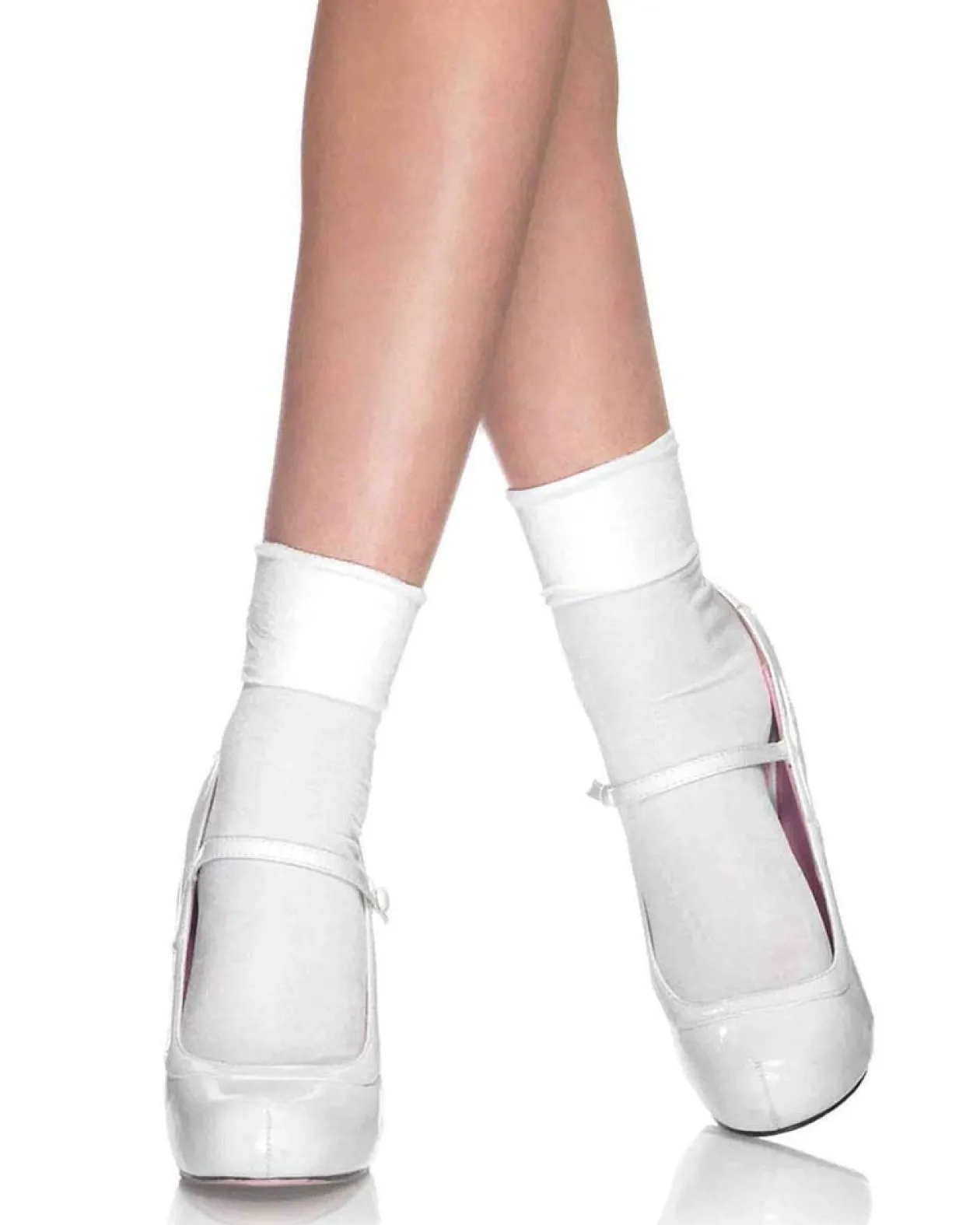 Leg Avenue White Cuff Anklet Socks Cheap