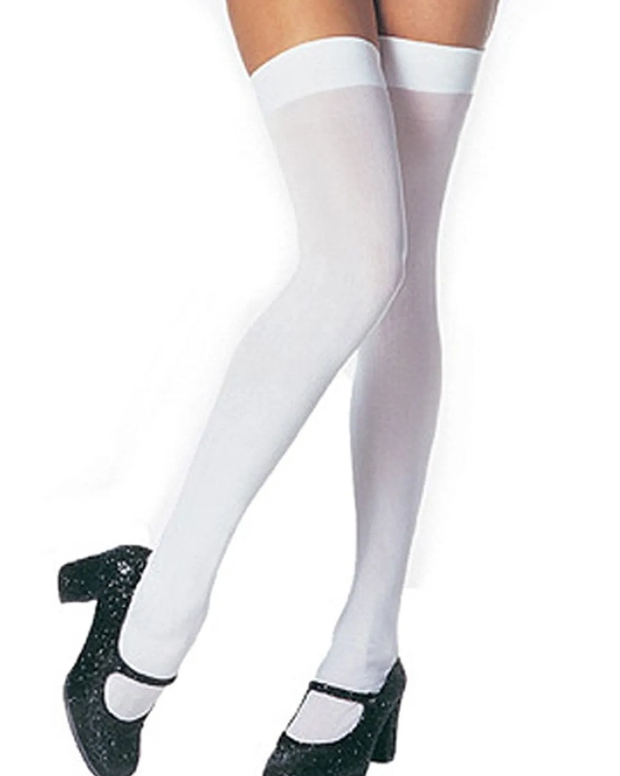 Leg Avenue White Opaque Thigh High Stockings Online